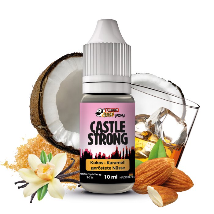 Urban Juice Castle Strong Aroma 10 ml Kokosnuss Vanille Mandel Zucker Geschmack mit Banderole