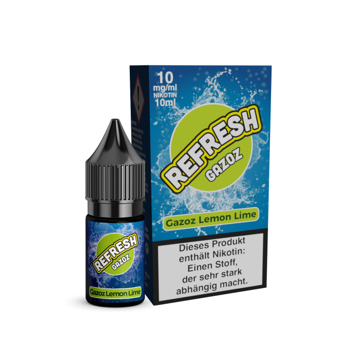 Refresh Gazoz Salzliquid 10 ml Lemon Lime 10 mg mit Banderole