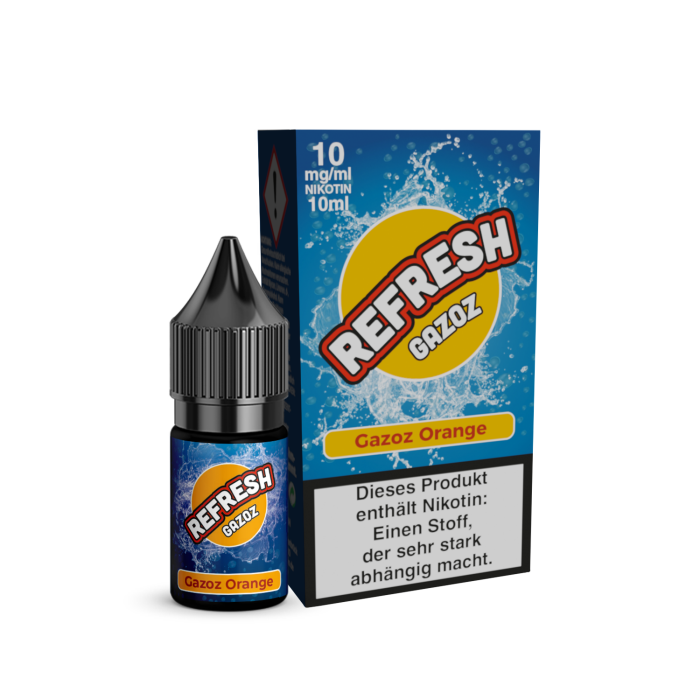 Refresh Gazoz Salzliquid 10 ml Orange 10 mg mit Banderole