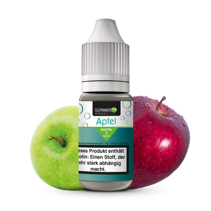 Ultrabio Apfel Liquid 10 ml 3 mg mit Banderole
