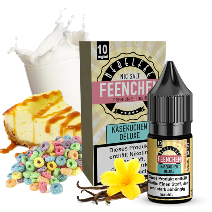 Nebelfee Käsekuchen Deluxe Feenchen Nicsalt Liquid 10 ml 10 mg mit Banderole