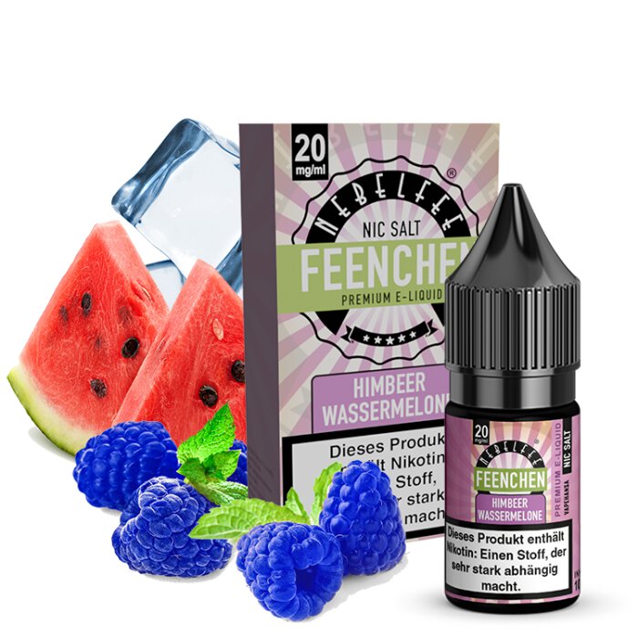Nebelfee Himbeer Wassermelone Feenchen Nicsalt Liquid 10 ml 20 mg mit Banderole