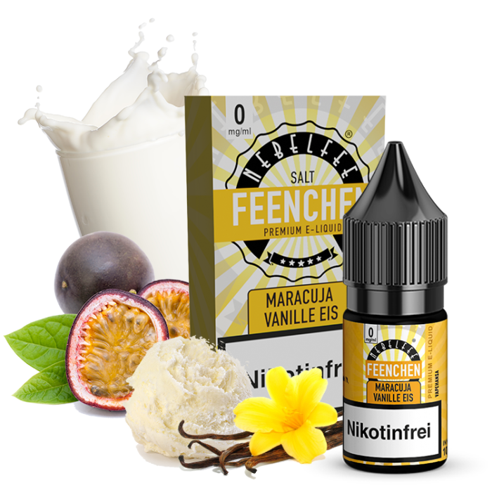 Nebelfee Maracuja Vanilleeis Feenchen Liquid 10 ml 0 mg mit Banderole