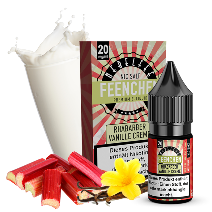 Rabarber Vanillecreme Feenchen Nicsalt Liquid 10 ml 20 mg mit Banderole
