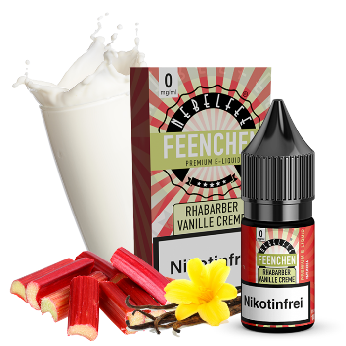 Rabarber Vanillecreme Feenchen Liquid 10 ml 0 mg mit Banderole