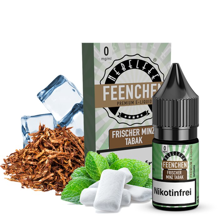 Nebelfee Frischer Minz Tabak Feenchen Liquid 10 ml 0 mg mit Banderole