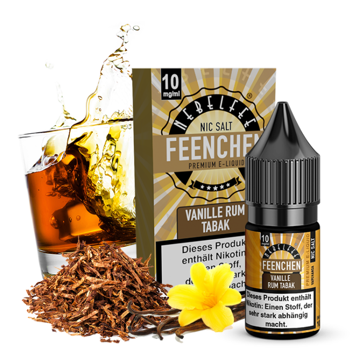 Vanille Rum Tabak Feenchen Nicsalt Liquid 10 ml 10 mg mit Banderole