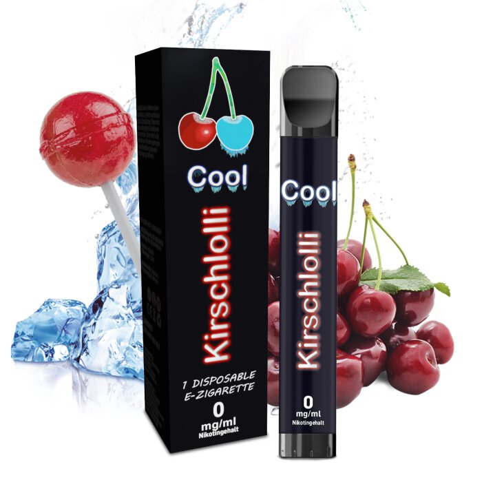 Kirschlolli Einweg E-Zigarette Cool 2 ml mit Kindersicherung 0 mg