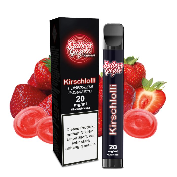 Kirschlolli Erdbeer Guzele Disposable 2 ml mit Kindersicherung 20 mg