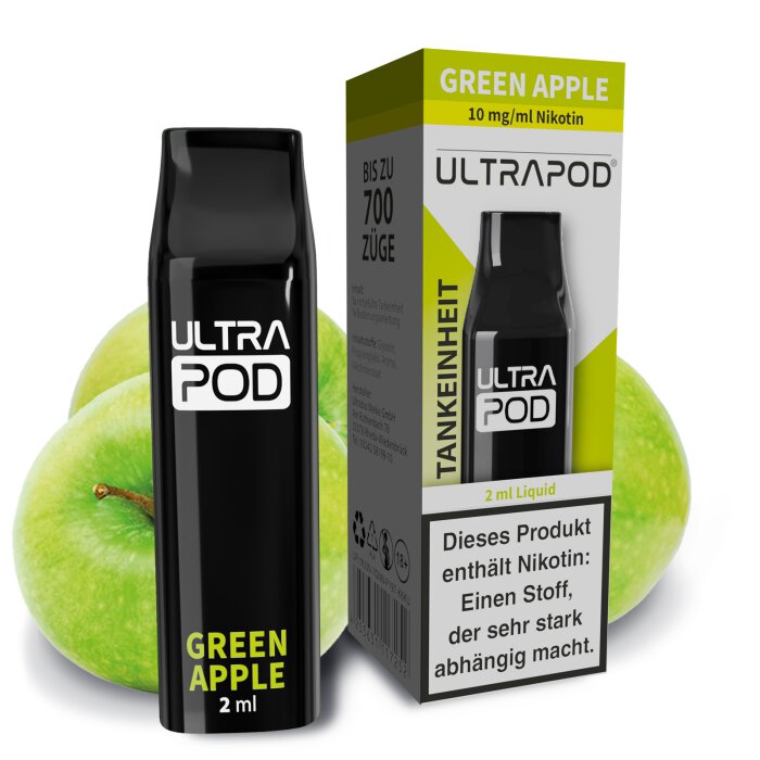 ULTRAPOD Podsystem Tankeinheit Green Apple 10 mg