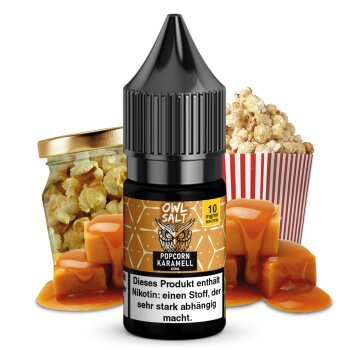OWL SALT Nikotinsalzliquid Popcorn Karamell 10 ml 10 mg