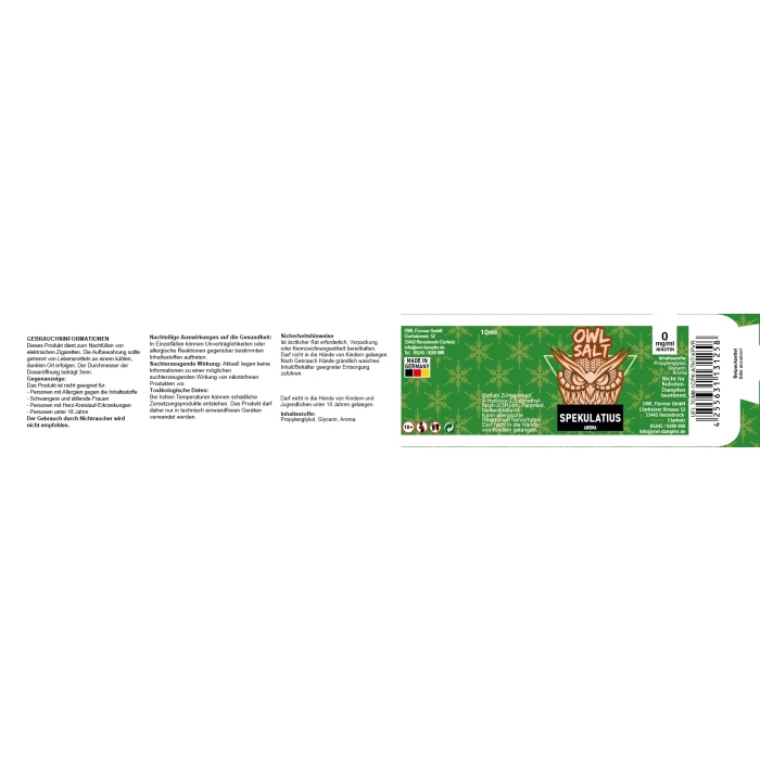 OWL SALT Liquid Spekulatius 10 ml 0mg