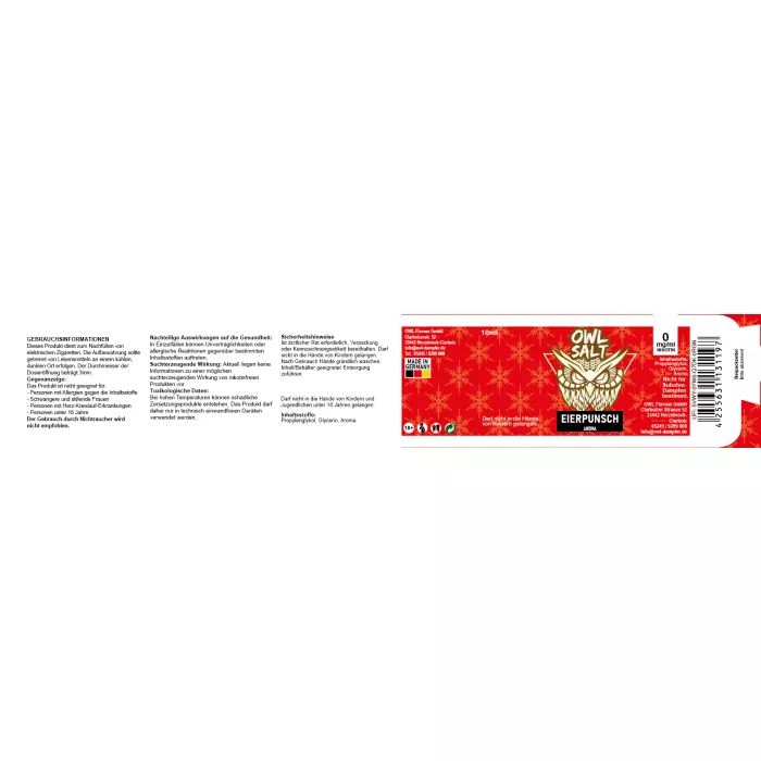 OWL SALT Liquid Eierpunsch 10 ml 0mg