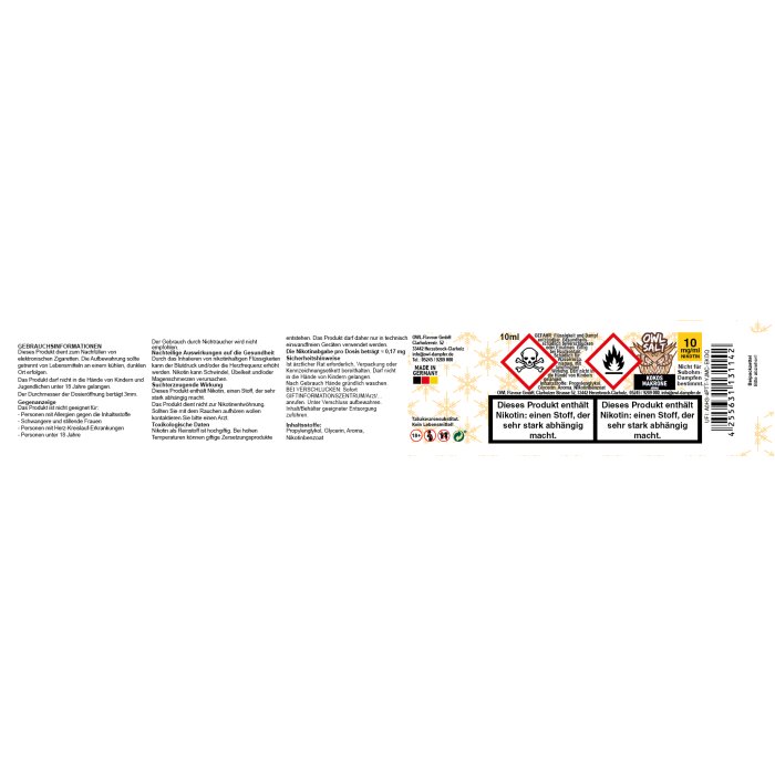 OWL SALT Nikotinsalzliquid Kokosmakrone 10 ml 10 mg