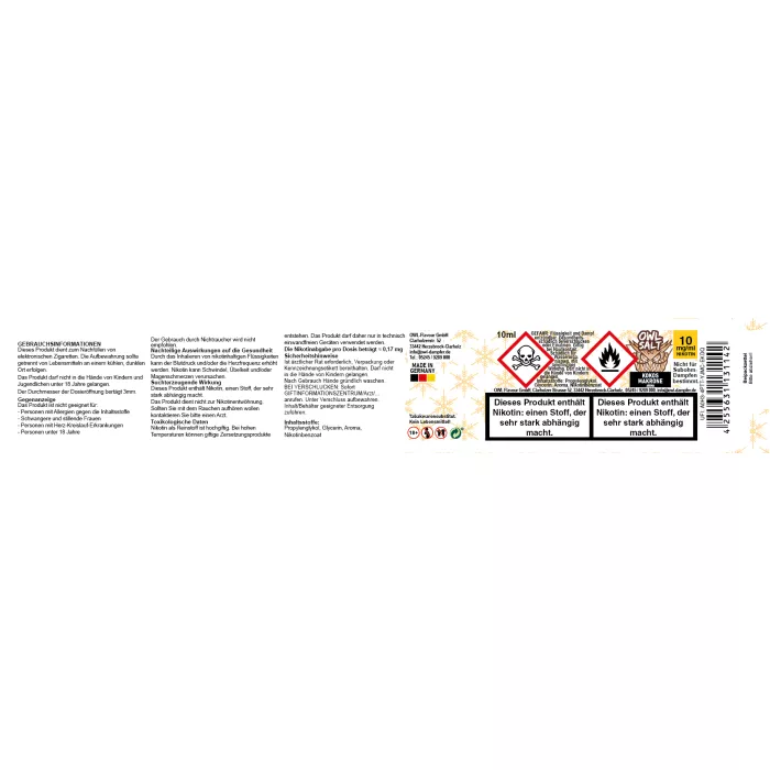 OWL SALT Nikotinsalzliquid Kokosmakrone 10 ml 10 mg