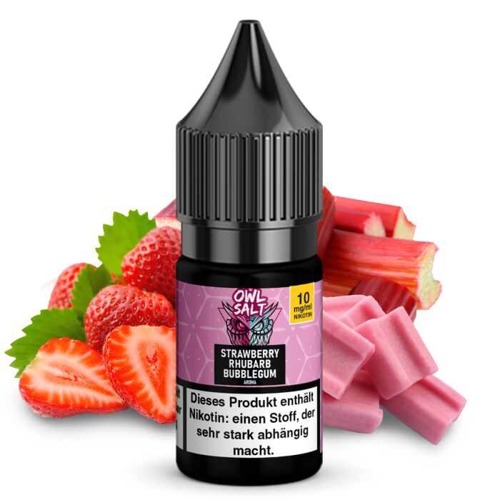 OWL SALT Nikotinsalzliquid Strawberry Rhubarb Bubblegum 10 ml 10 mg