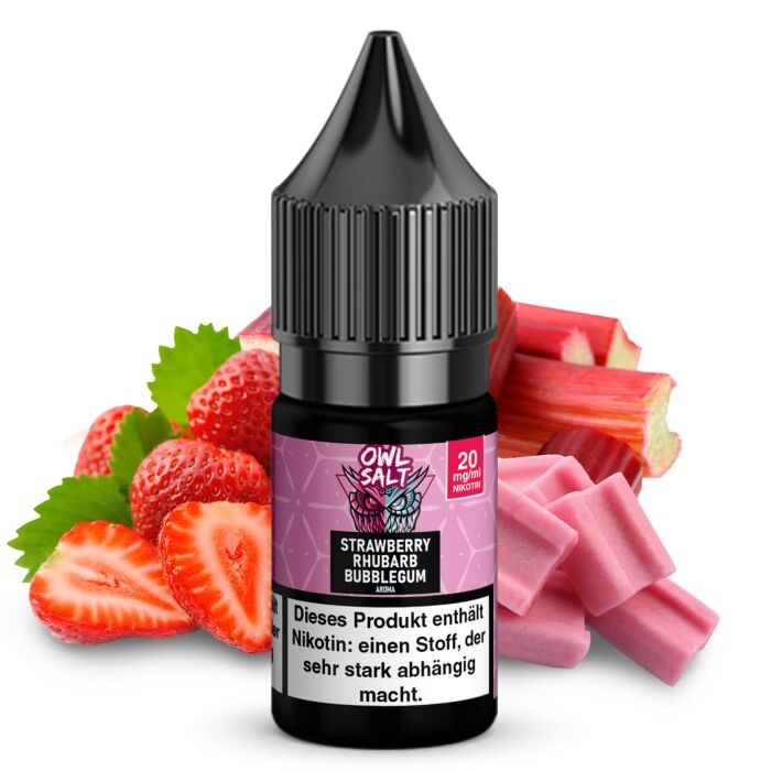 OWL SALT Nikotinsalzliquid Strawberry Rhubarb Bubblegum 10 ml 20 mg