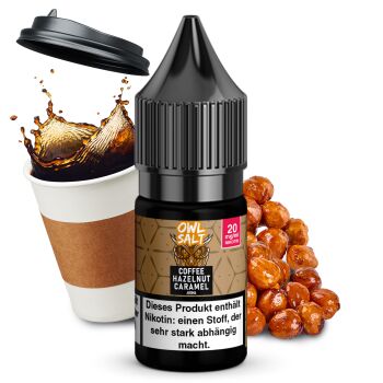 OWL SALT Nikotinsalzliquid Coffee Hazelnut Caramel 10 ml...