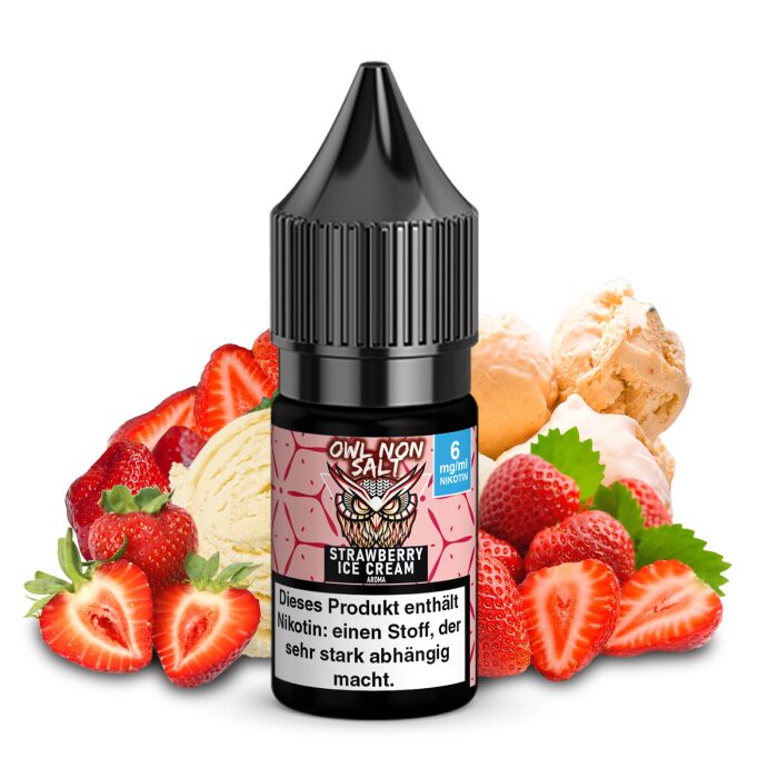 OWL Non SALT Liquid Strawberry Ice Cream 10 ml 6 mg