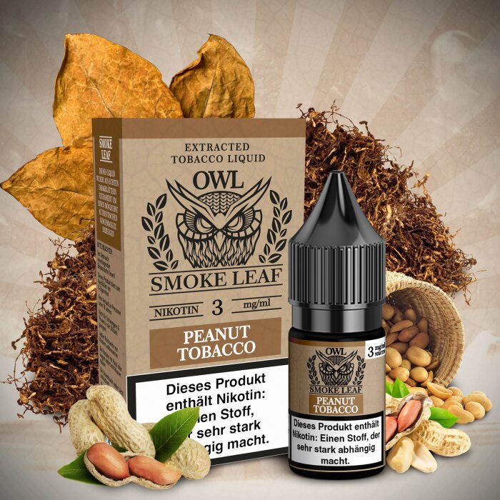 OWL Smoke Leaf Peanut Tobacco E-Liquid 10 ml