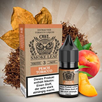 OWL Smoke Leaf Peach Tobacco Aroma E-Liquid 10 ml