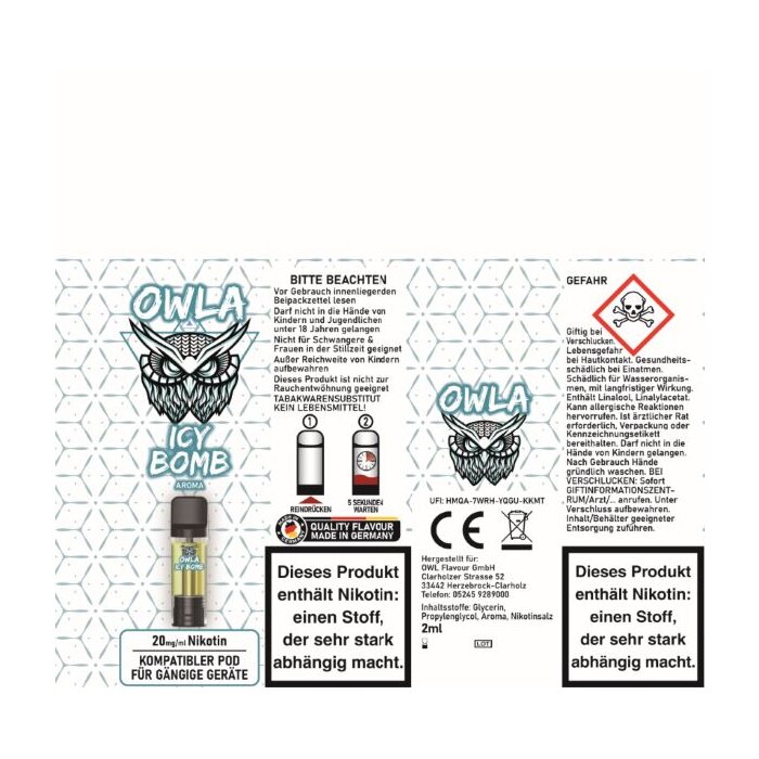OWLA ICY Bomb Prefilled Pod 2 ml 20 mg