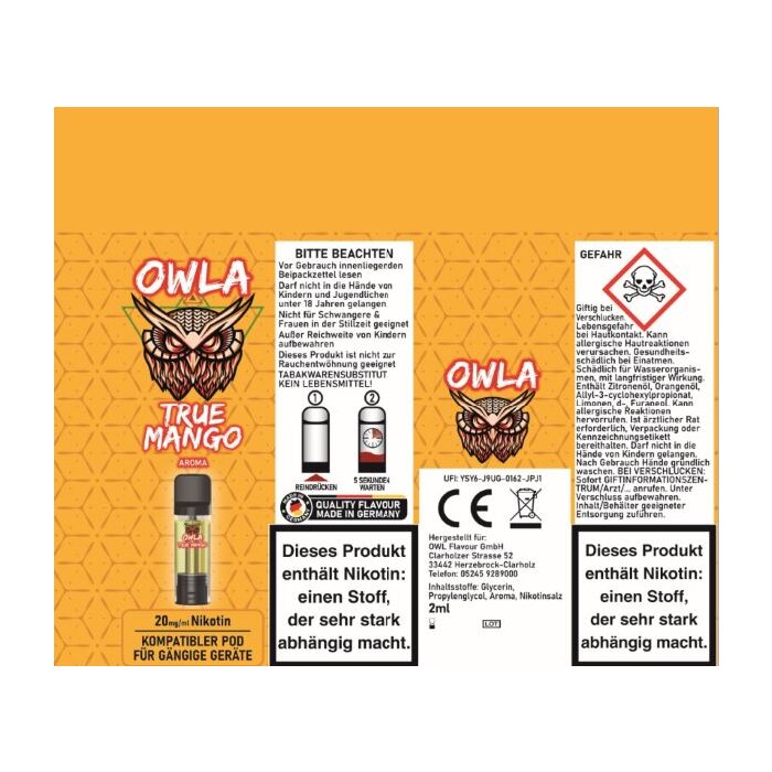 OWLA True Mango Prefilled Pod 2 ml 20 mg