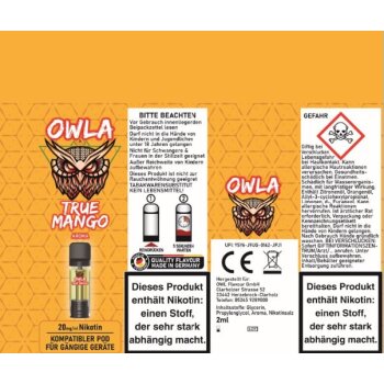 OWLA True Mango Prefilled Pod 2 ml 20 mg