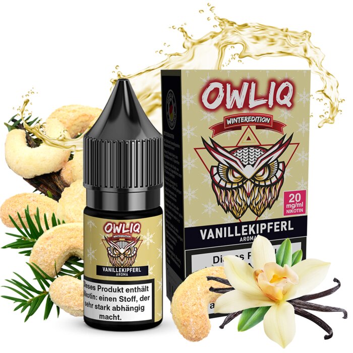 Liquid Vanillekipferl Aroma - OWLIQ Winteredition 10 ml 20 mg
