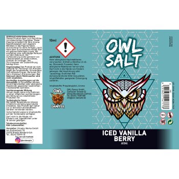 OWL Salt Longfill Iced Vanilla Berry Aroma 10 ml in 60 ml