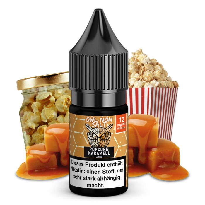 OWL Non SALT Liquid Popcorn Karamell 10 ml 12 mg