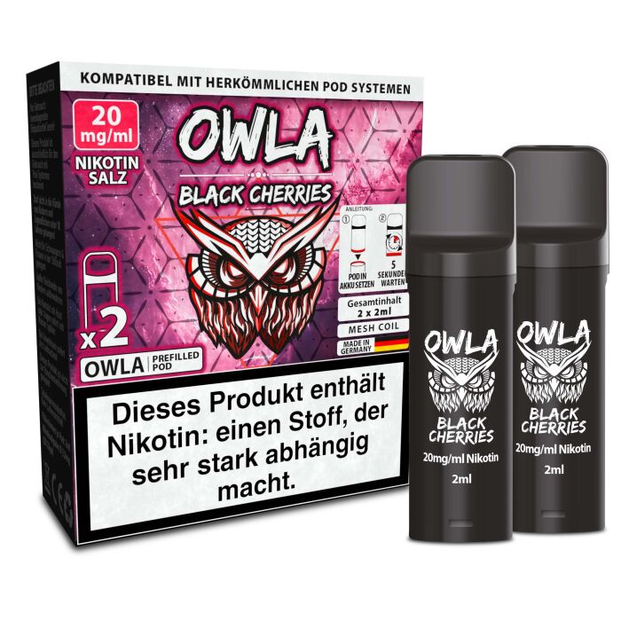 2x OWLA Pod 2 ml - Black Cherries 20 mg