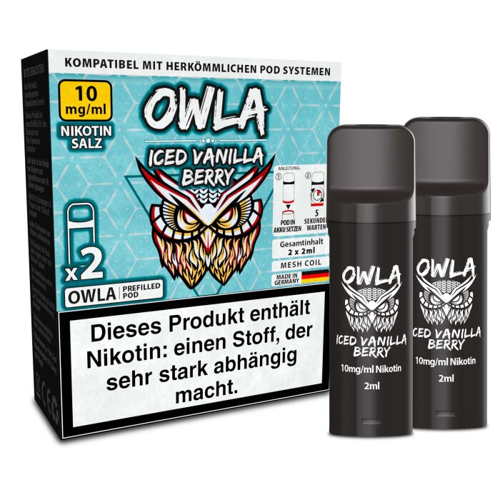 2x OWLA Pod 2ml - Iced Vanilla Berry 10mg