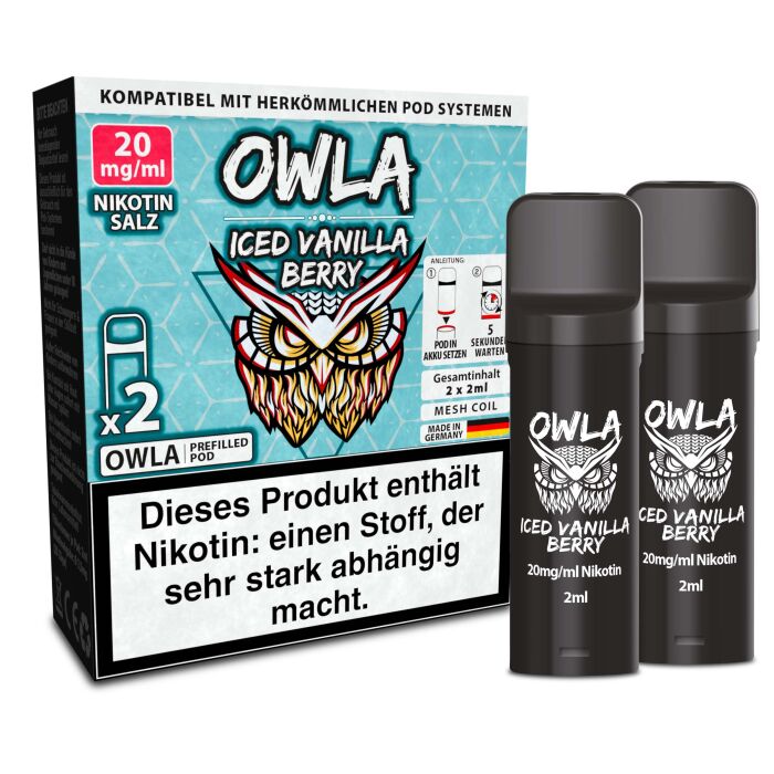2x OWLA Pod 2 ml - Iced Vanilla Berry 20 mg