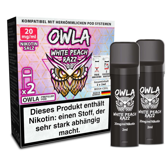 2x OWLA Pod 2 ml - White Peach Razz 20 mg