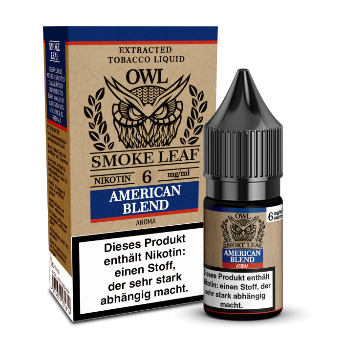 OWL Smoke Leaf American Blend Tobacco Aroma Nikotinliquid 10 ml 6 mg